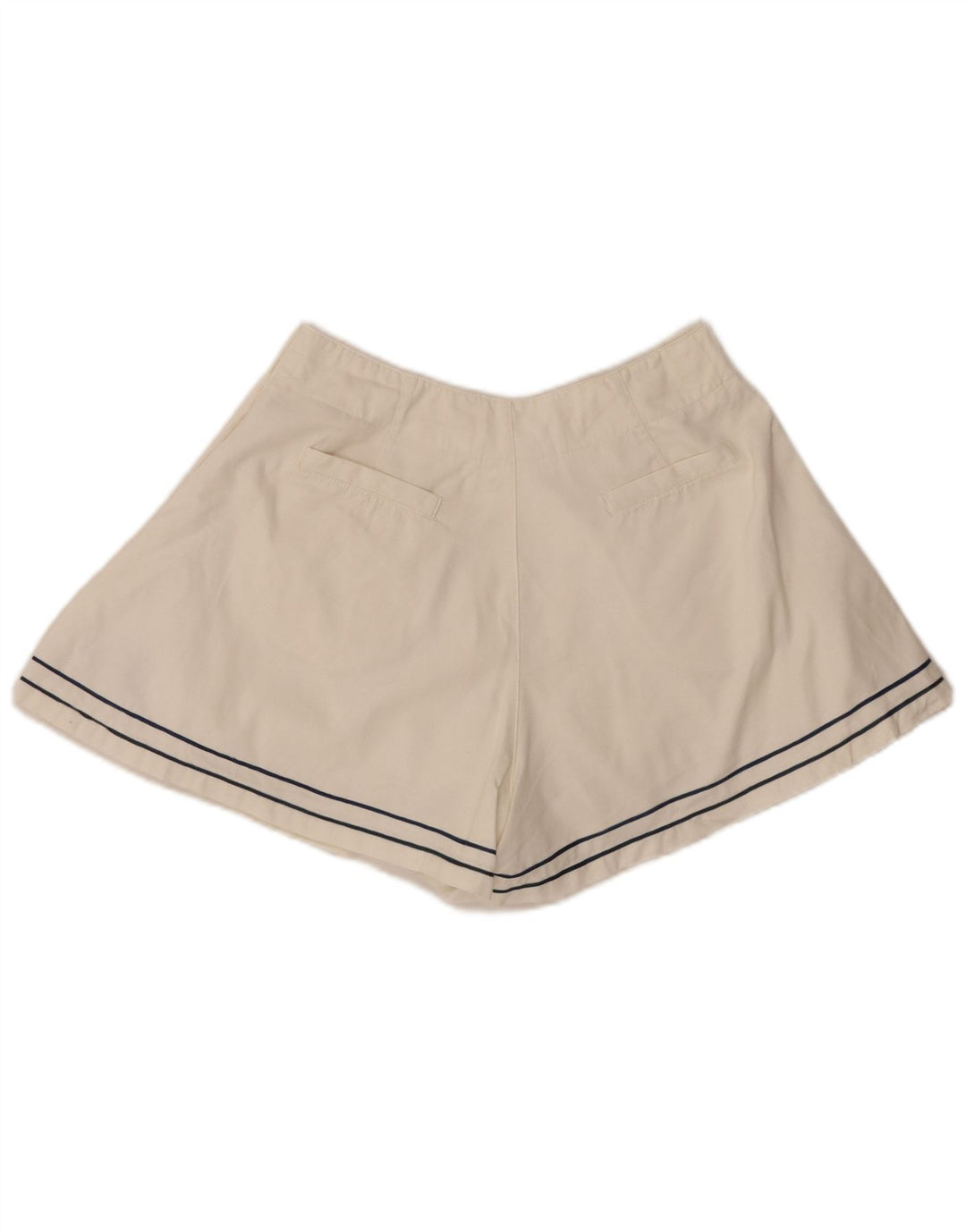 Spodenki damskie w stylu vintage, średnie W28 w kolorze złamanej bieli, bawełniane