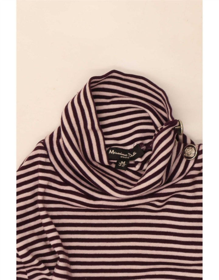 Damski sweter zapinany na guziki Massimo Dutti UK 12 w średnie fioletowe paski