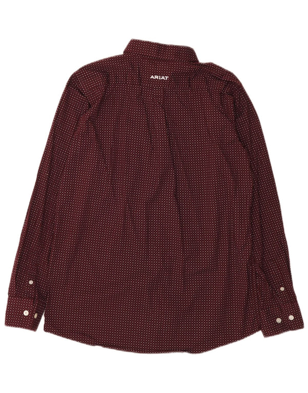Koszula chłopięca Ariat 15-16 lat XL, bordowa, bawełniana w cętki