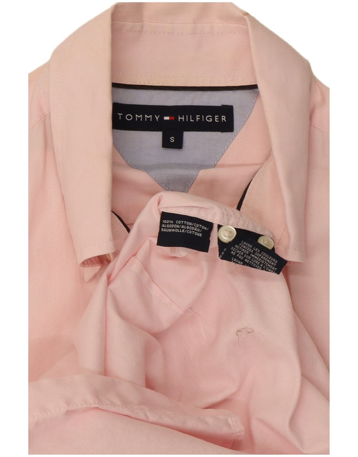 Koszula męska Tommy Hilfiger, mała, różowa, bawełniana