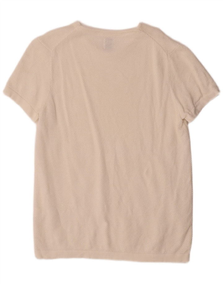 T-shirt męski Zara, bawełniany, średni, w kolorze złamanej bieli