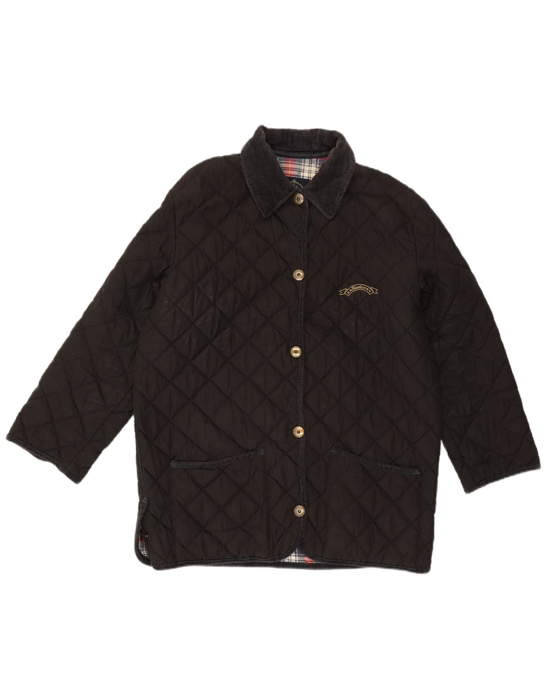 Vintage damska pikowana kurtka IT 48 XL, czarna bawełna