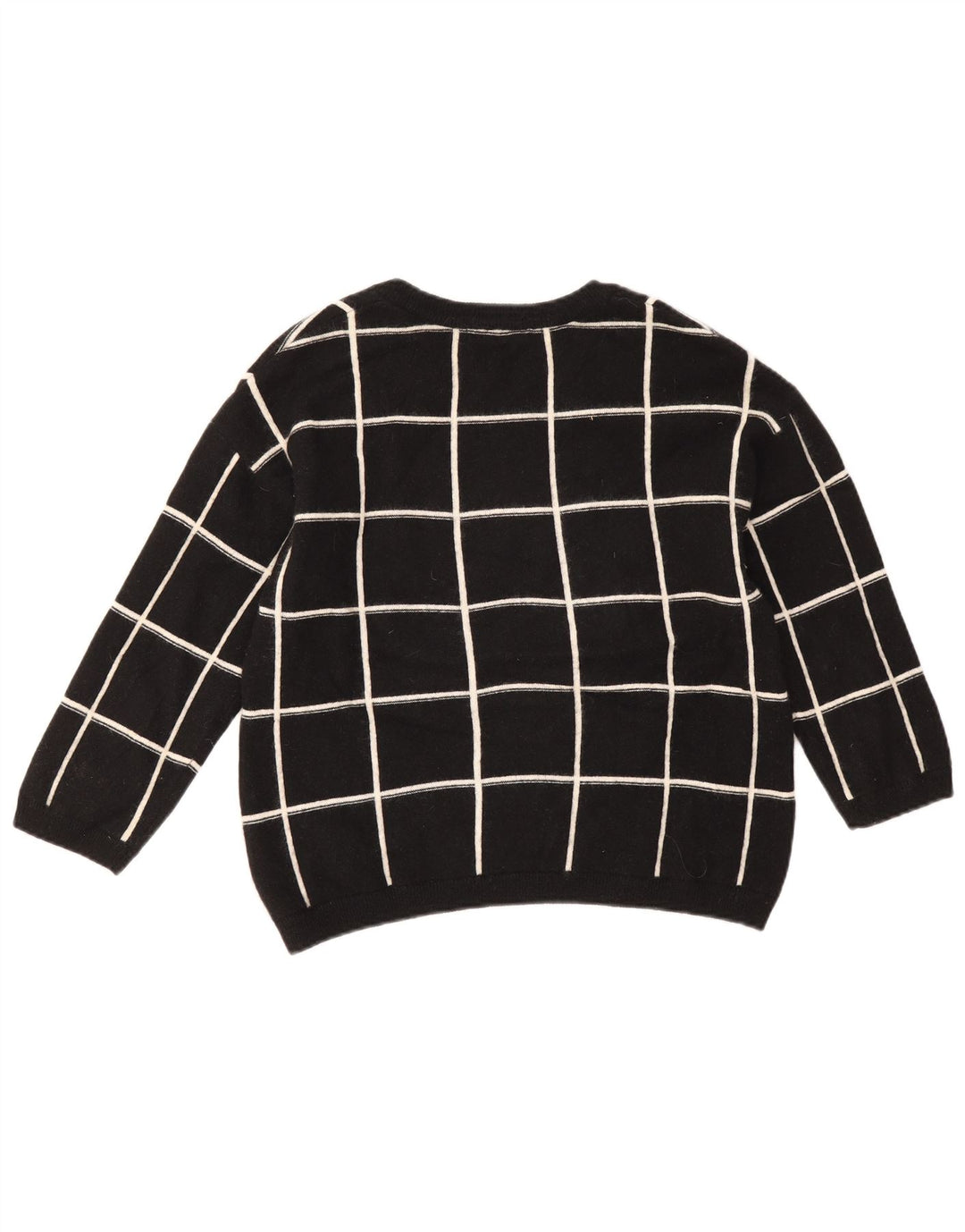 Marks & Spencer Damski sweter z dekoltem w łódkę, UK 14, duża czarna krata
