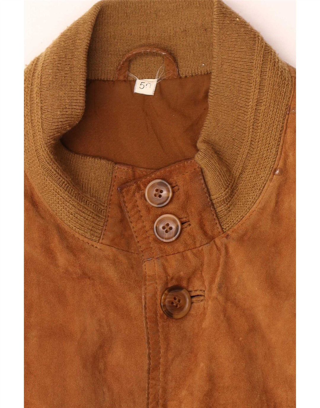 Męska zamszowa kurtka bomber w stylu vintage IT 50, duża brązowa
