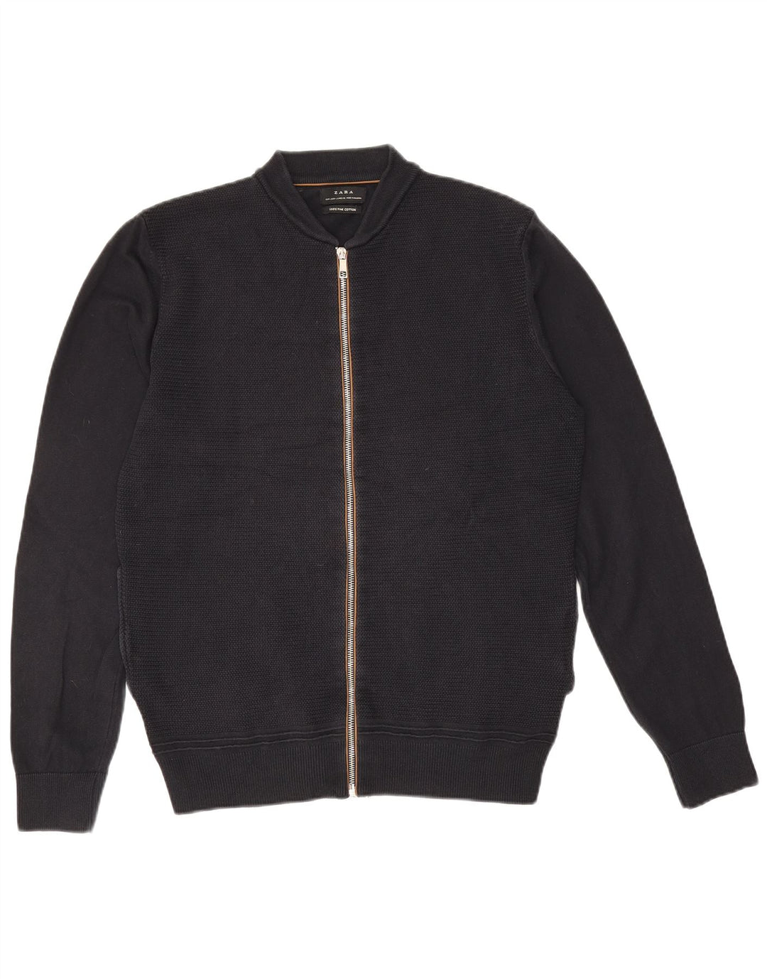 Zara Męski sweter rozpinany, duży, granatowy, bawełniany