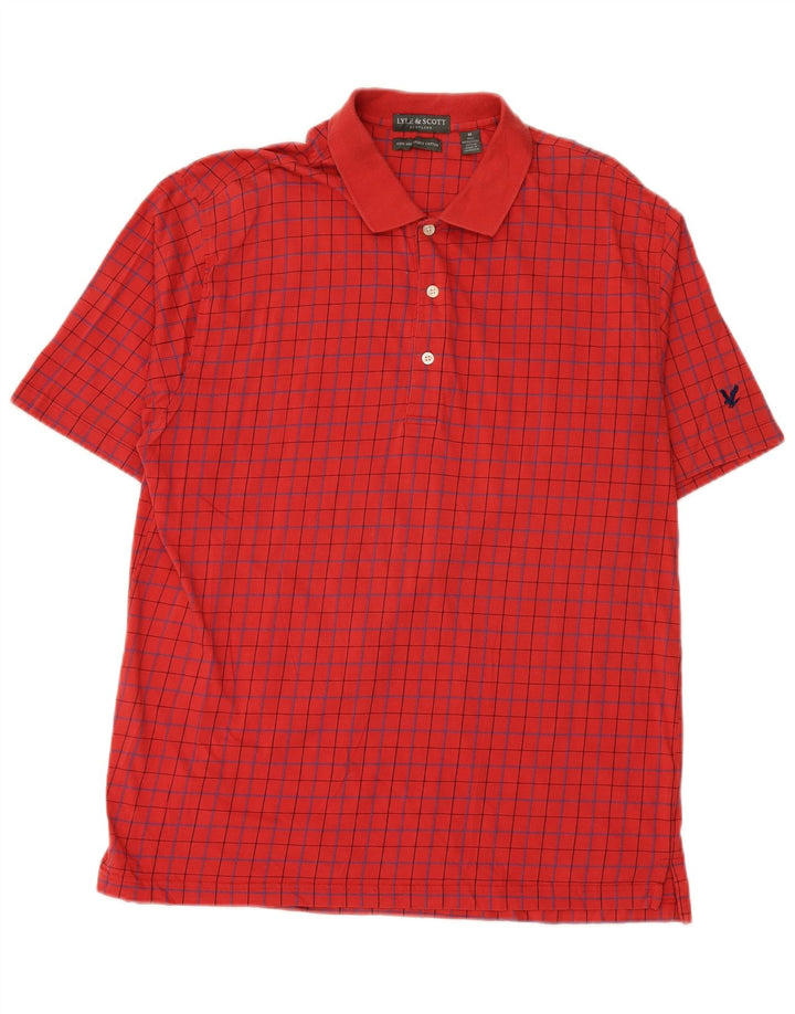 Męska koszulka polo LYLE & SCOTT, bawełniana, w średnią czerwoną kratkę