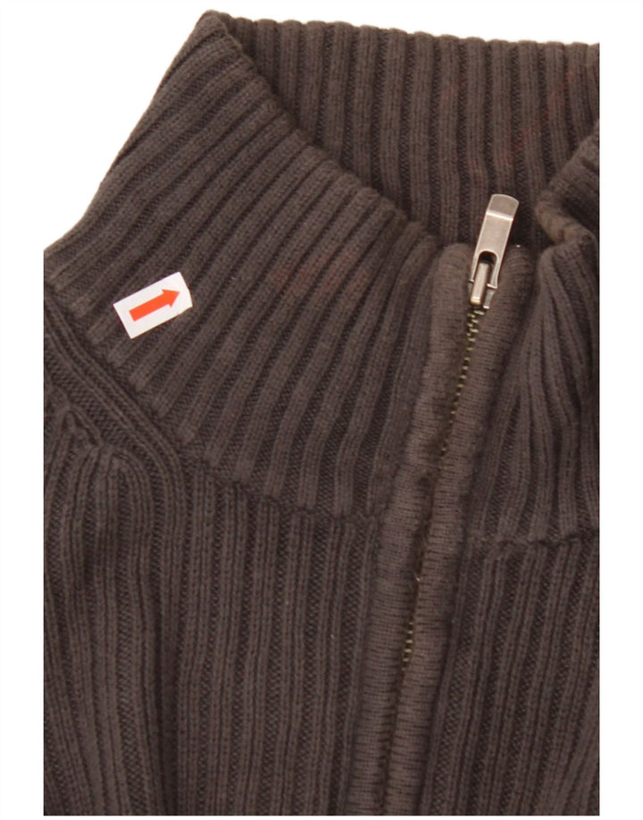 CALVIN KLEIN Męski sweter zapinany na zamek, duży, szary, bawełniany