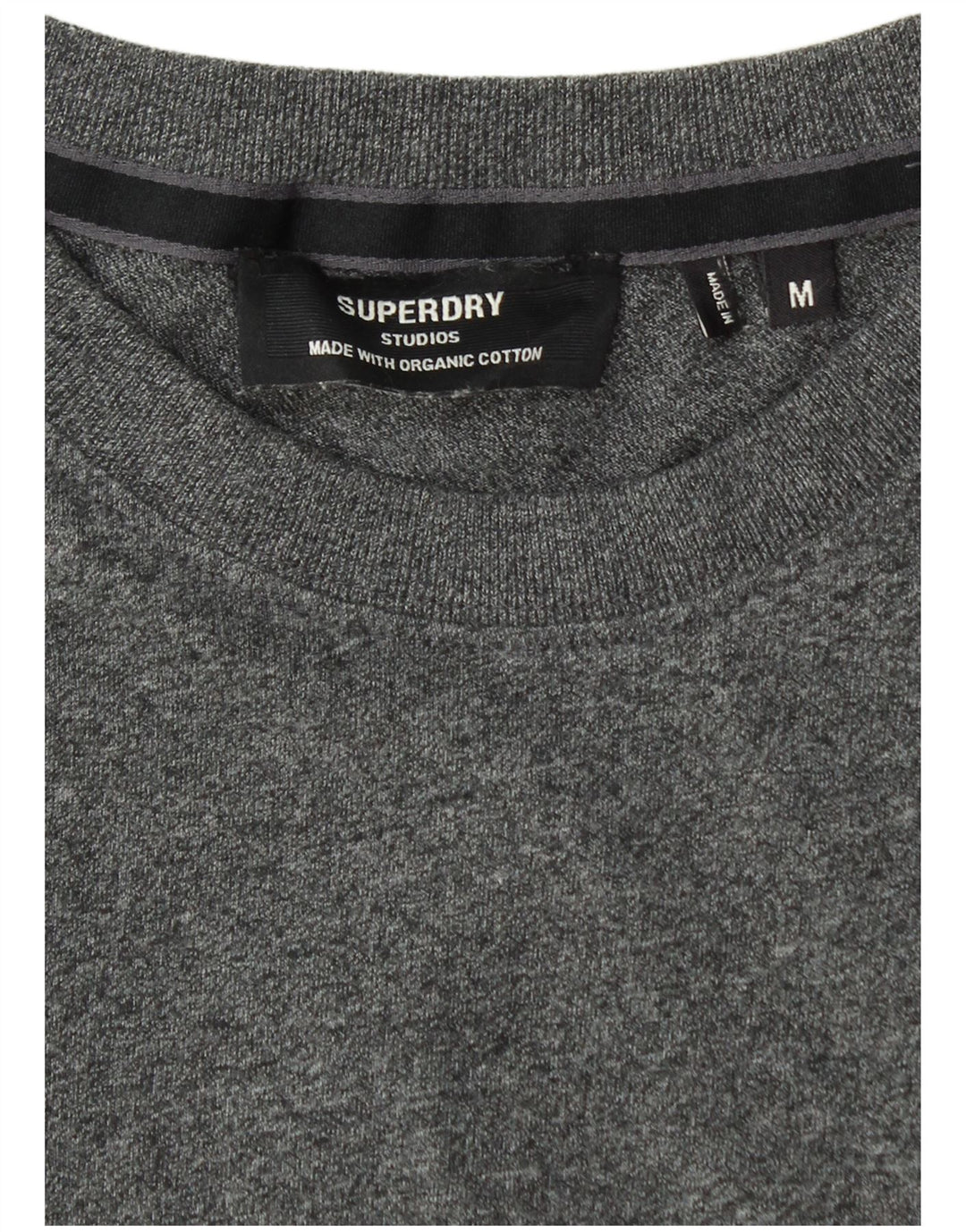 SUPERDRY Męski T-shirt Top Średniej Szarej Bawełny Nakrapianej