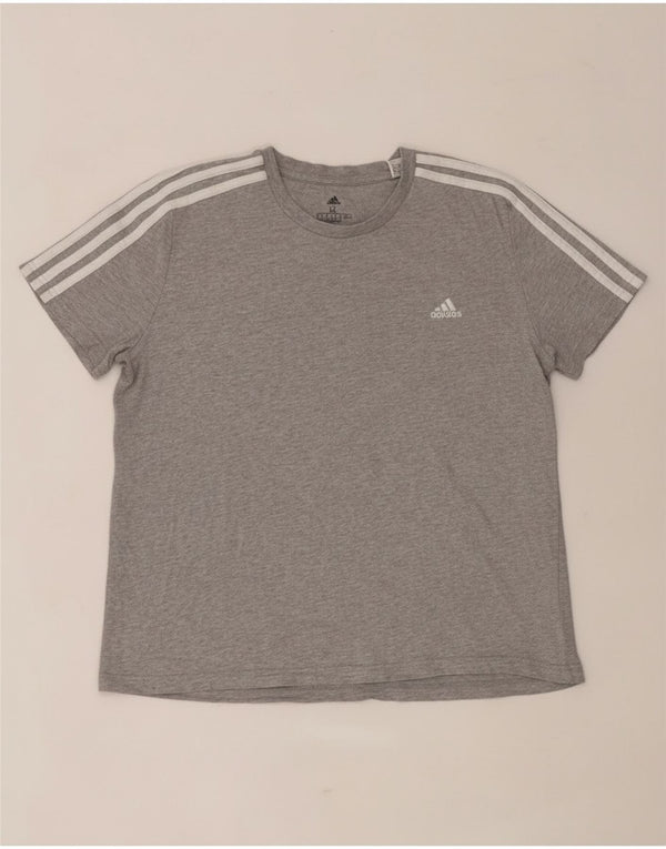 Damska koszulka Adidas Top UK 20/22 XL Szara, nakrapiana bawełna