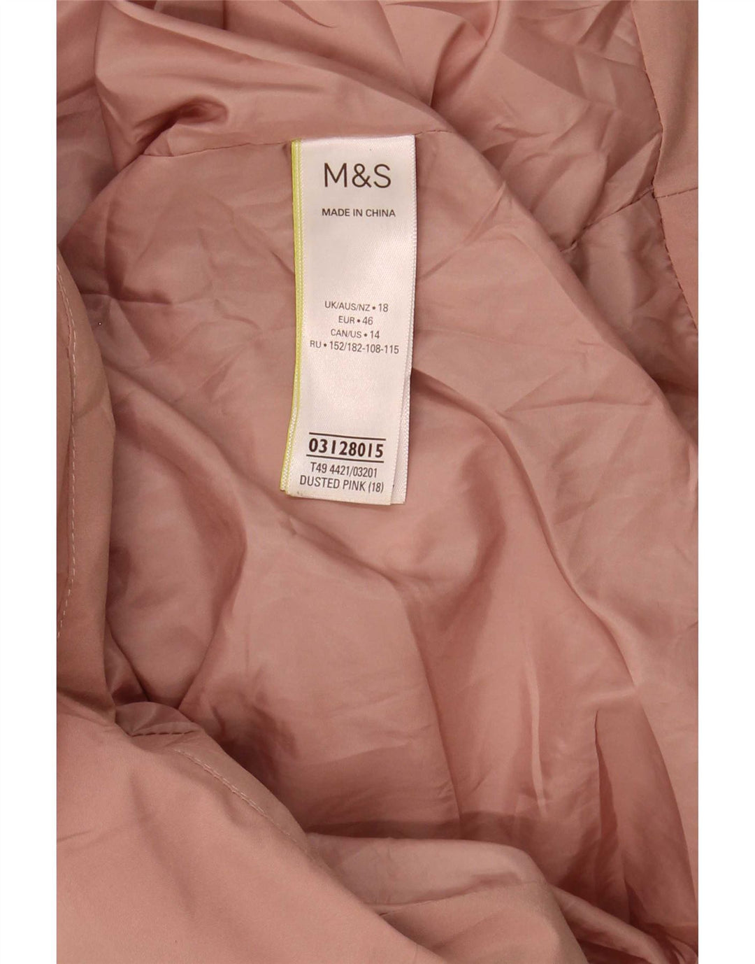 Marks & Spencer Damski płaszcz z kapturem, oversize, wyściełany, UK 18 XL, różowy poliester