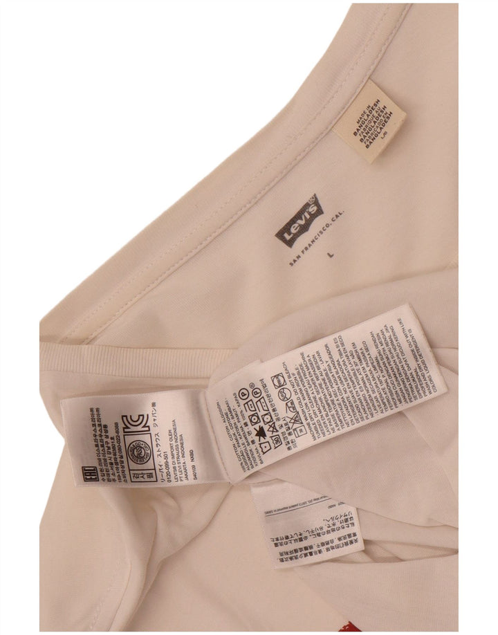 Męski T-shirt z grafiką Levi's, duży, biały, bawełniany