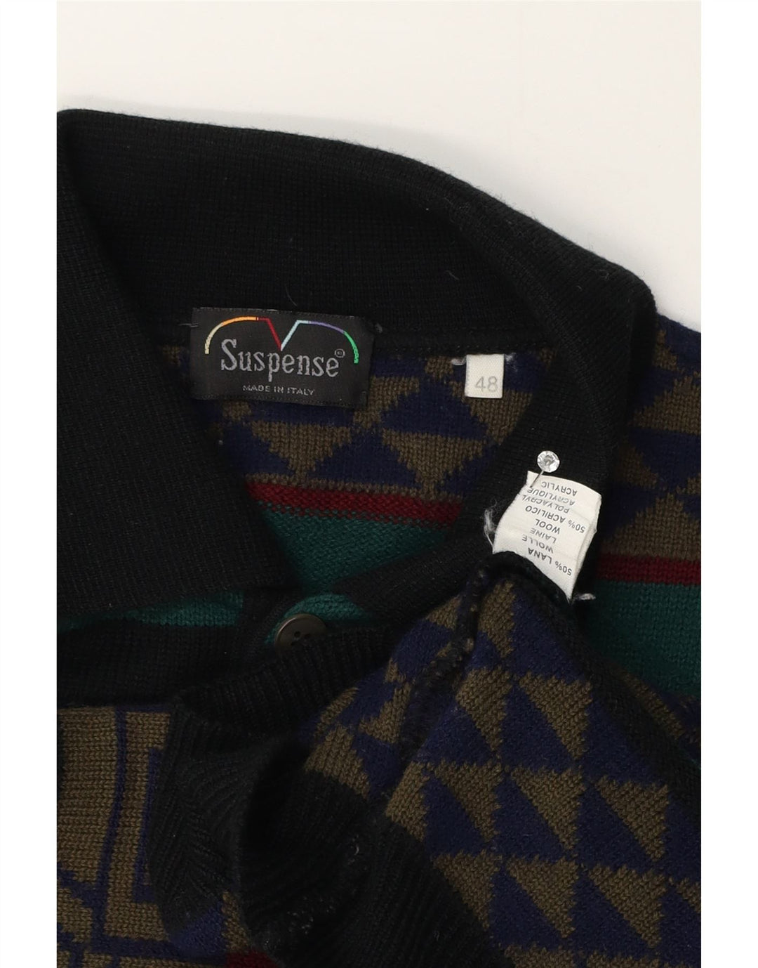Męski sweter polo Suspense IT 48 Średni wielobarwny geometryczny