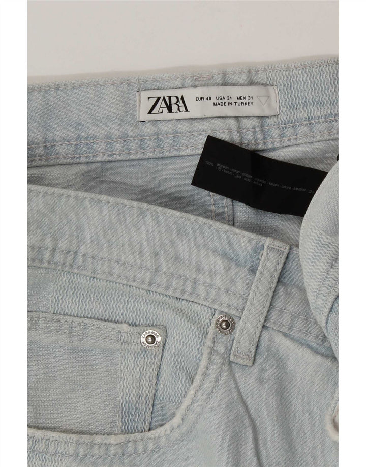 Męskie spodenki jeansowe Zara EU 40 Medium W31, niebieska patchworkowa bawełna