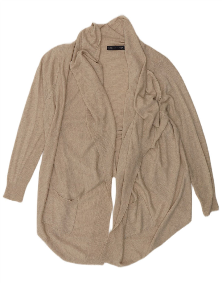 Marks & Spencer Damski sweter oversize z otwartym kardiganem UK 10 Small Beige