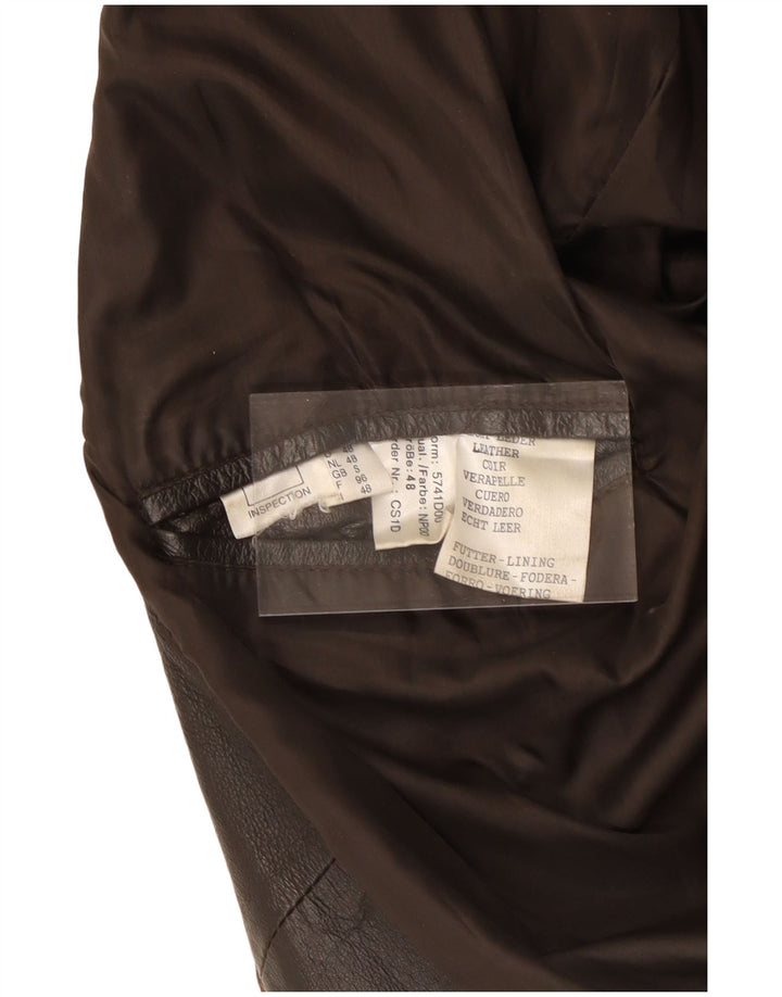 Męska kurtka skórzana o luźnym kroju VINTAGE UK 36 Mała brązowa skóra