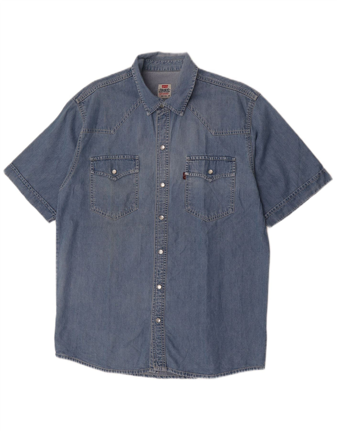 Męska koszula dżinsowa z krótkim rękawem Levi's, kolor średni niebieski