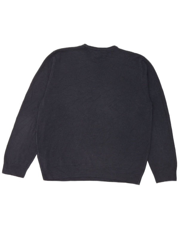 Marks & Spencer Męski sweter z okrągłym dekoltem 2XL Granatowy akryl