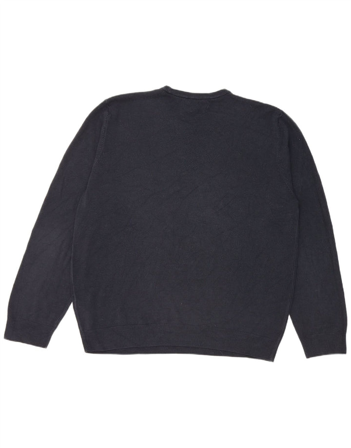 Marks & Spencer Męski sweter z okrągłym dekoltem 2XL Granatowy akryl