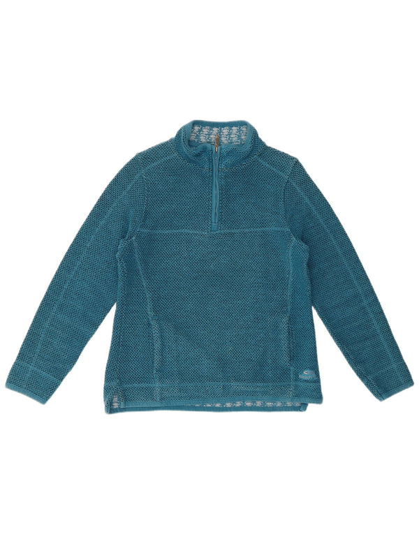 Damski sweter z zamkiem błyskawicznym WEIRD FISH, UK 12, średni niebieski, bawełniany