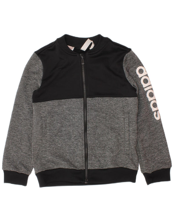 Chłopięca kurtka dresowa Adidas Climalite Top Jacket 7-8 lat Szara, z blokami kolorów