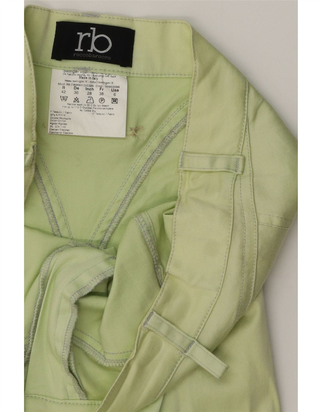 Spódnica damska o kroju syreny Roccobarocco IT 42 Medium W28 Zielona bawełna