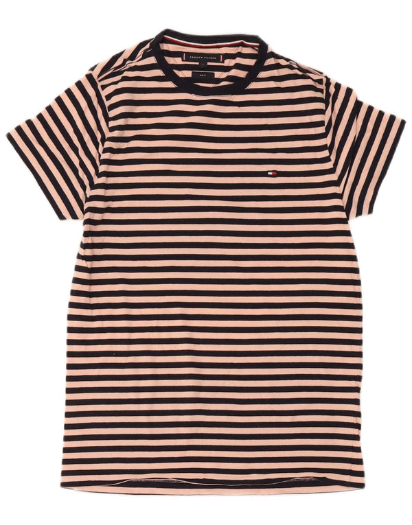 Damska sukienka t-shirtowa Tommy Hilfiger Slim Fit UK 10 w małe różowe paski