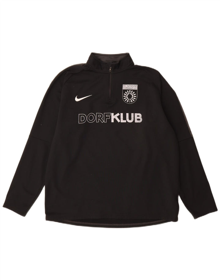Męski dres Nike Dri Fit z grafiką i zamkiem błyskawicznym pod szyją, XL, czarny
