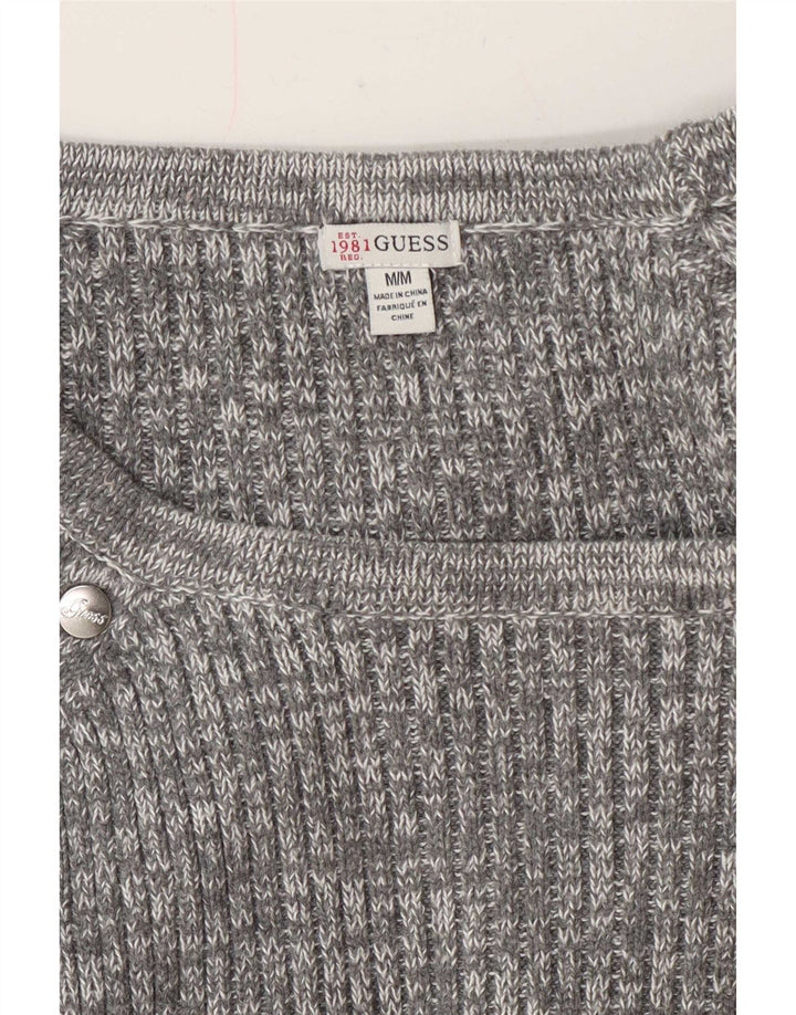 Sweter damski Guess z dekoltem w łódkę UK 14, średni szary, nakrapiany