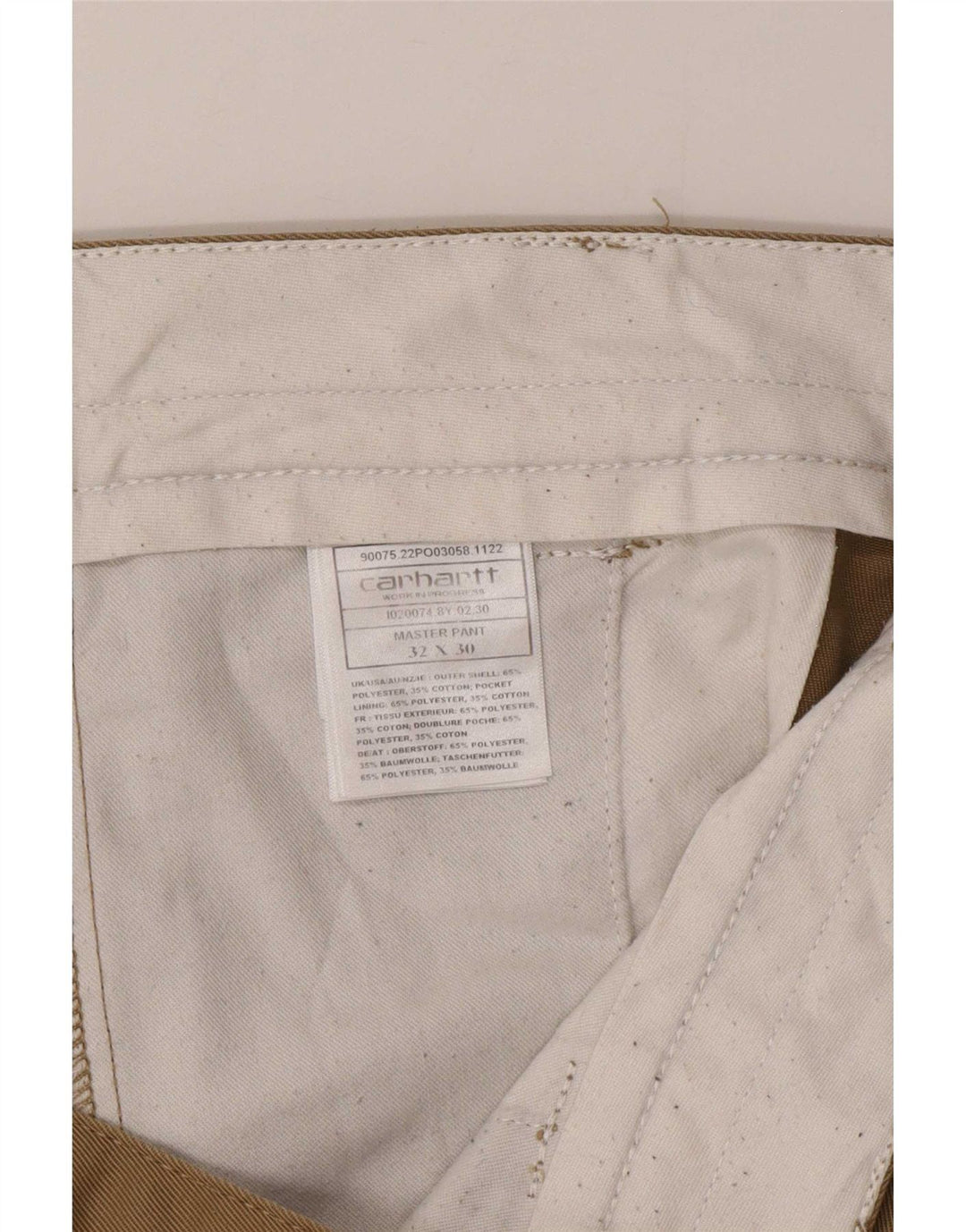 Męskie spodnie Chino Carhartt W32 L30 Beżowy poliester
