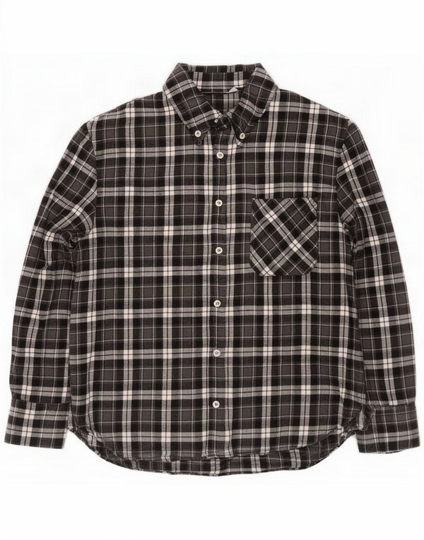 Damska koszula flanelowa oversize Zara UK 10 mała czarna w kratę, bawełniana