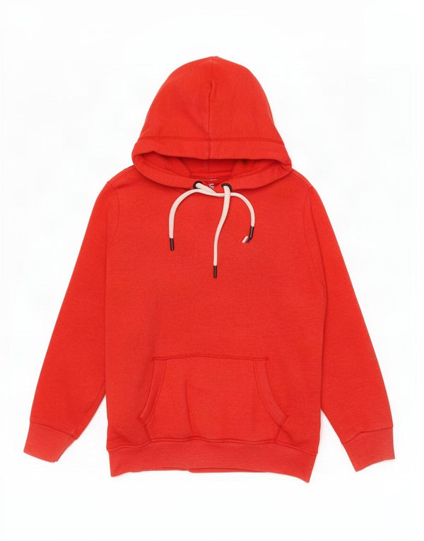 Damski sweter z kapturem Superdry z grafiką, UK 10, mały, czerwony, bawełniany w bloki kolorów