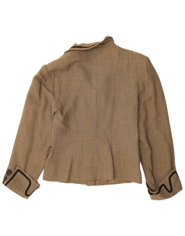 Vintage damska marynarka zapinana na 4 guziki UK 8 Small Beige