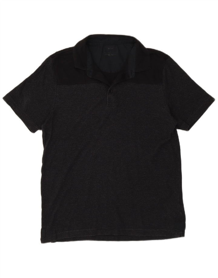 Męska koszulka polo Dkny, bawełniana w średnie czarne prążki
