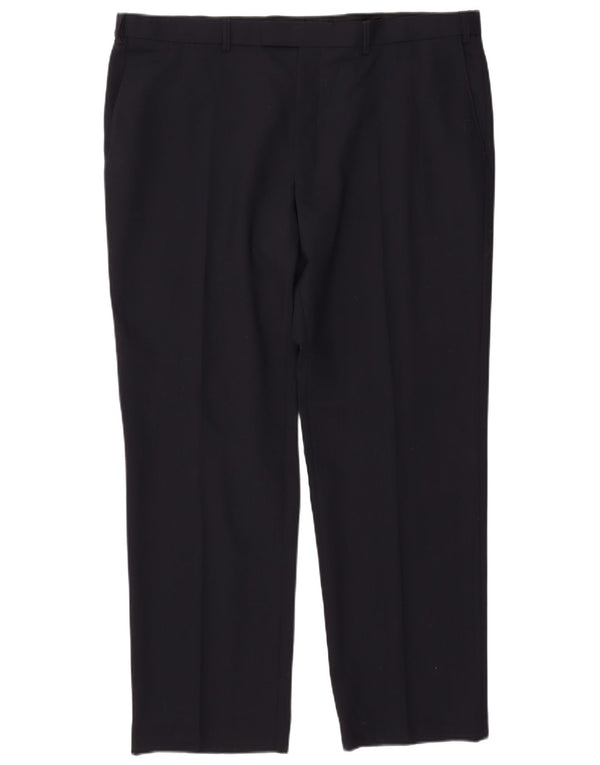 Męskie spodnie garniturowe MARKS & SPENCER Performance Straight W42 L31 Granatowe