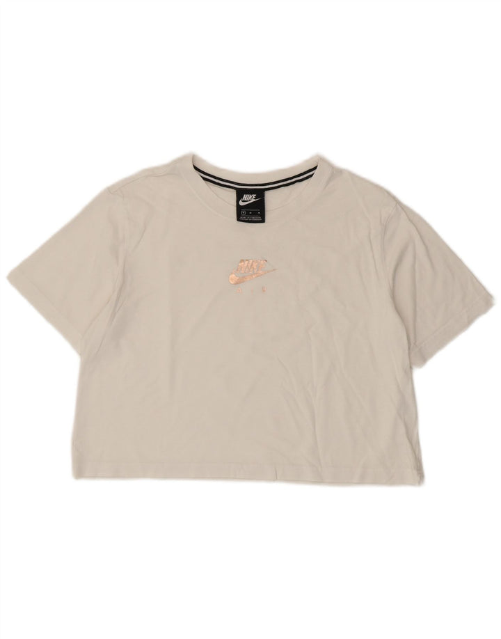 Damska koszulka Nike Crop Graphic Top UK 14 Średnia biel