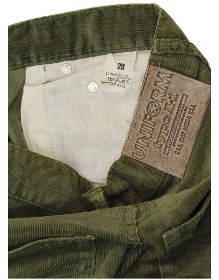 Spodnie damskie UNIFORM proste sztruksowe W29 L28 bawełna khaki