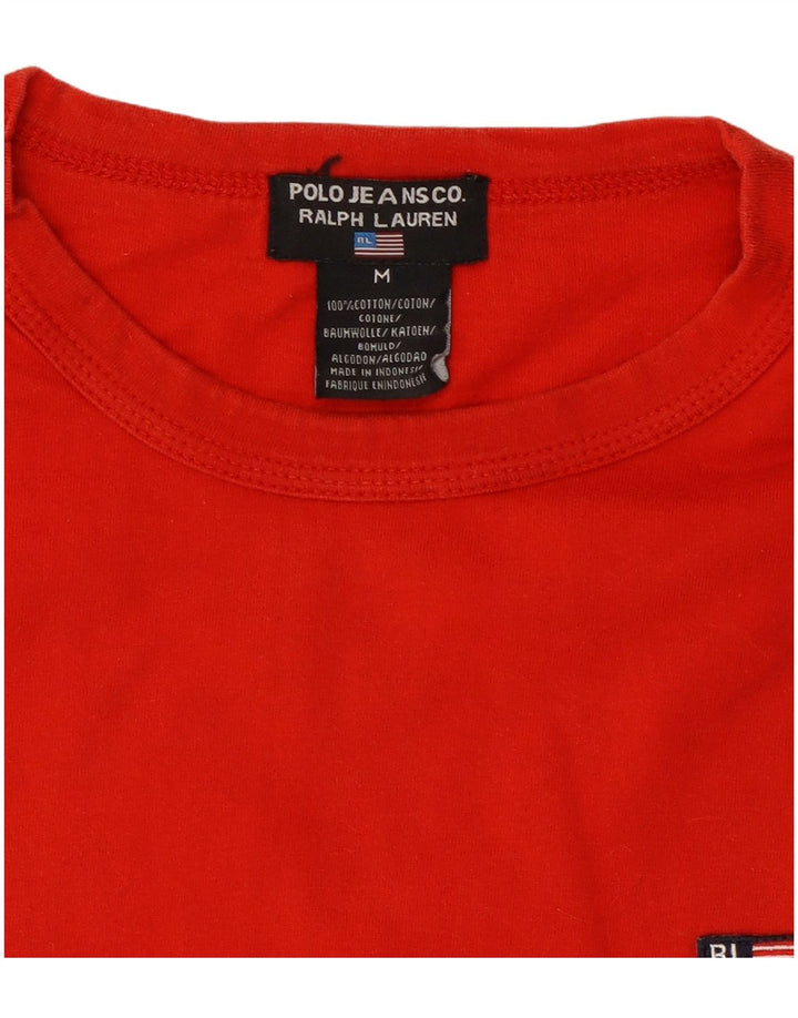 RALPH LAUREN Męski T-shirt z grafiką, bawełniany, średni czerwony