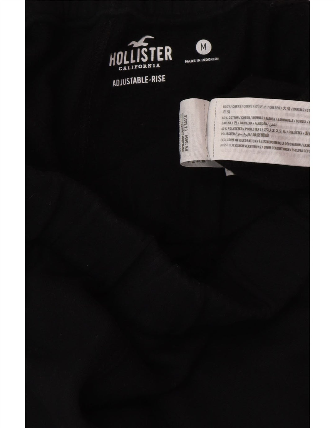 HOLLISTER Męskie spodnie dresowe Joggers, średnia czarna bawełna