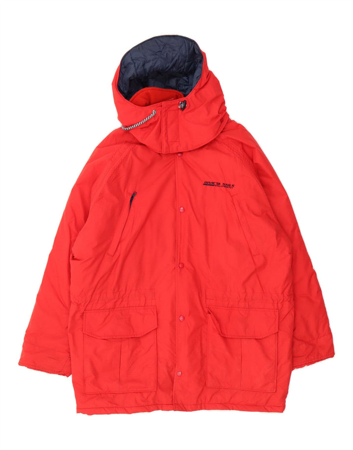 INVICTA Mens Hooded Padded Jacket UK 40 Large Red Polyamide Vintage Invicta and Second-Hand Invicta from Messina Hembry 