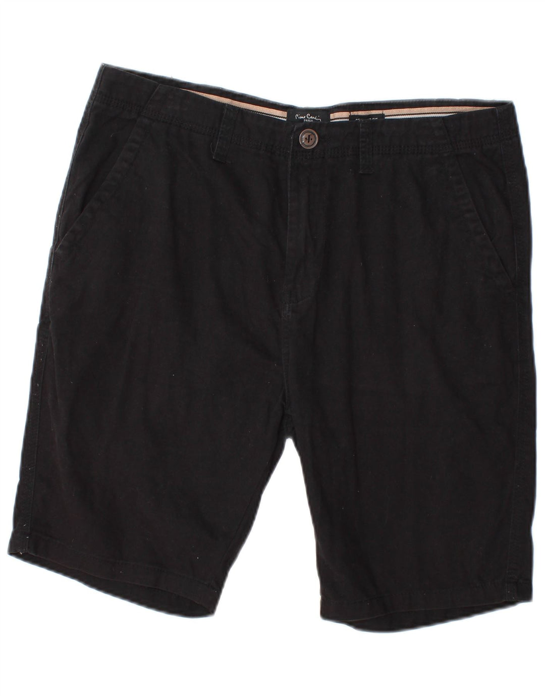 Męskie spodenki chino Pierre Cardin o regularnym kroju, średnie W32, czarne, bawełniane
