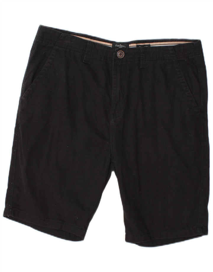 Męskie spodenki chino Pierre Cardin o regularnym kroju, średnie W32, czarne, bawełniane