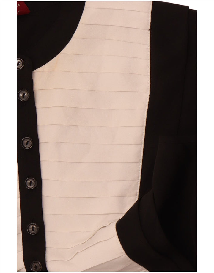 Damska sukienka o linii A bez rękawów TED BAKER, rozmiar 2, mała, czarna, z blokami kolorów