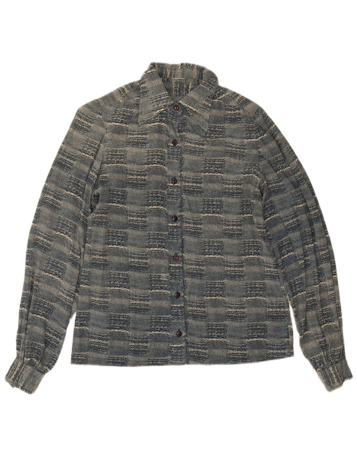 Koszula damska Vintage UK 12 Średnioniebieski geometryczny