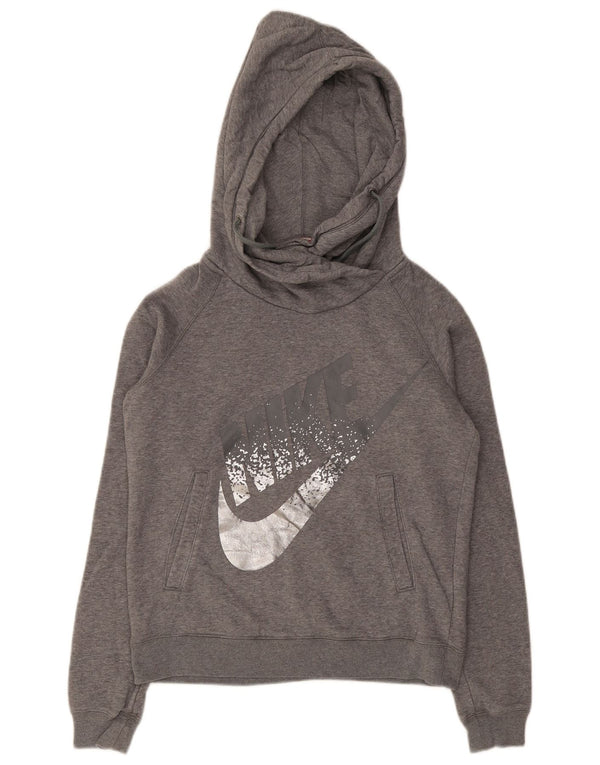 Damski sweter z kapturem Nike Graphic UK 10, mały, szary, bawełniany