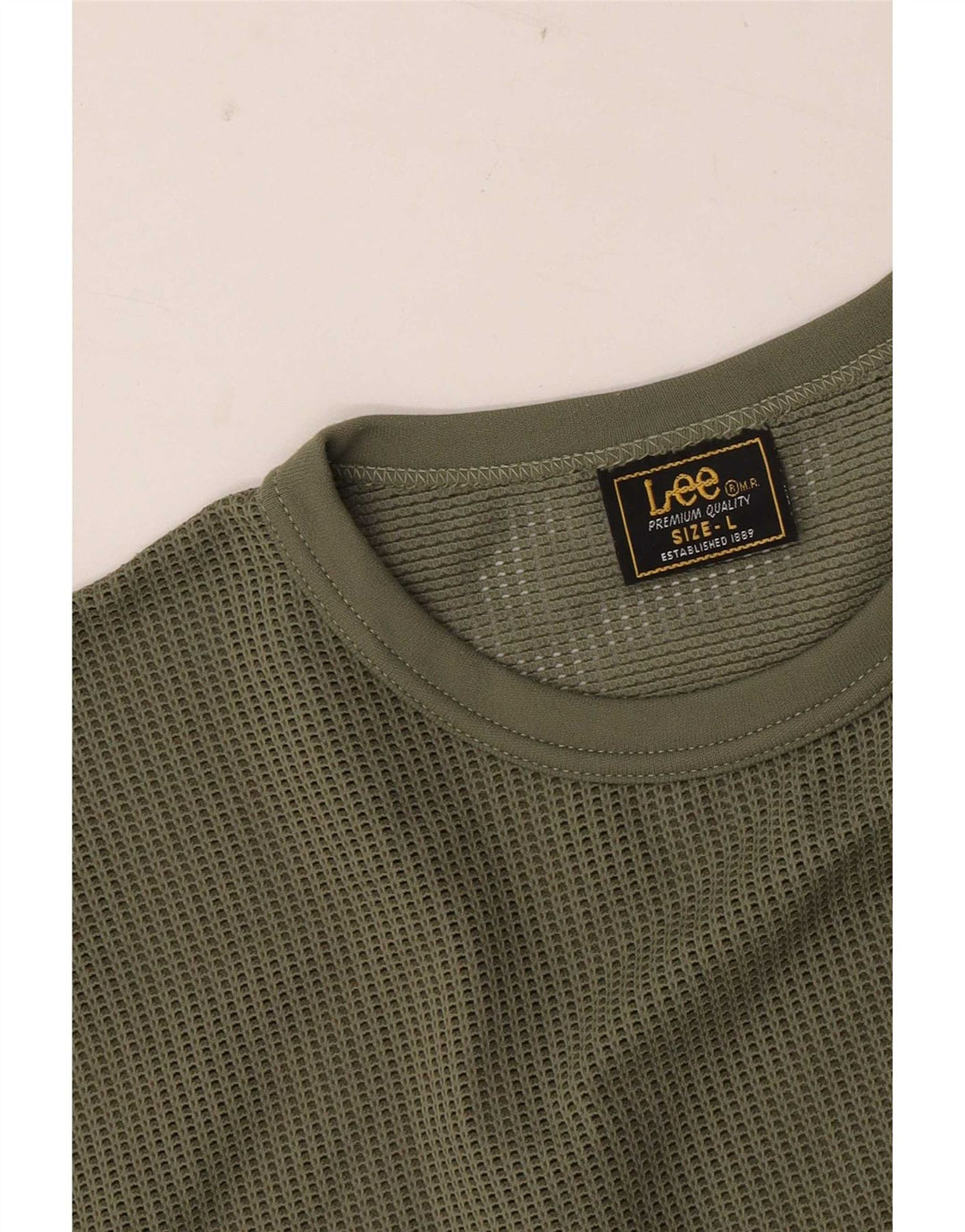 Damski t-shirt Lee z prześwitującym topem UK 14, duży khaki