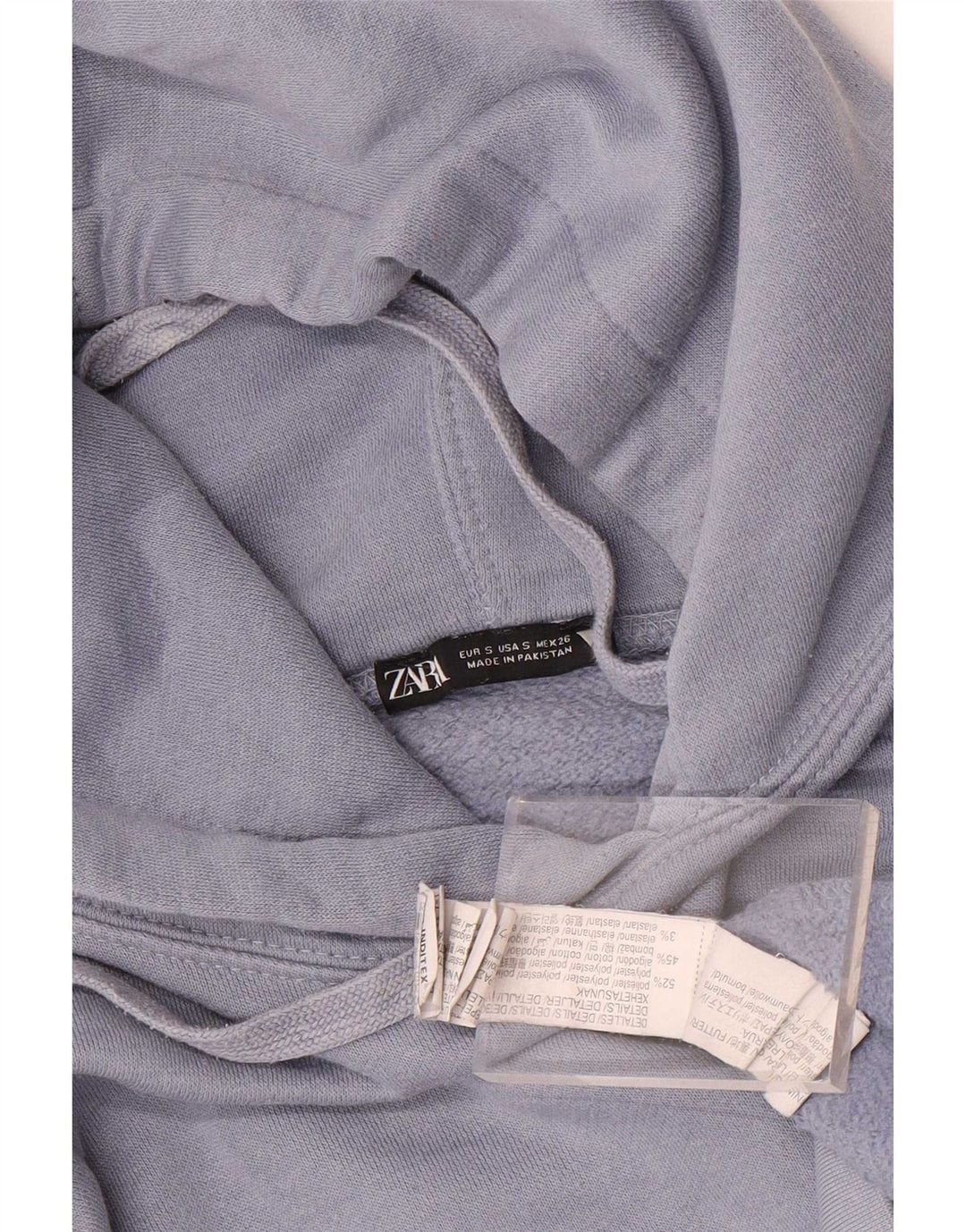 Damski sweter oversize z kapturem Zara UK 10, mały, niebieski poliester