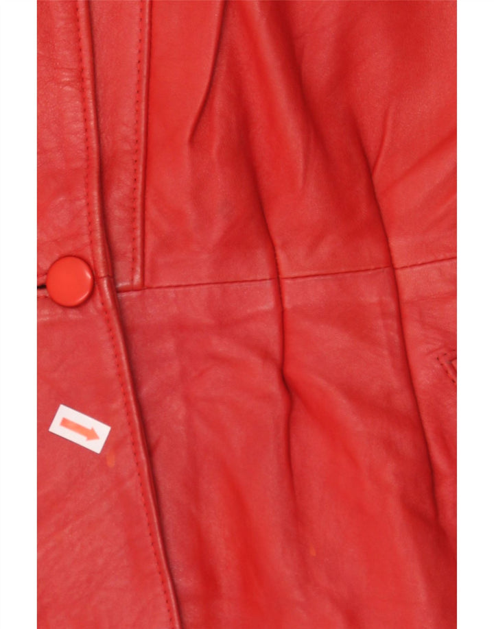 VINTAGE Womens Leather Jacket IT 44 Medium Red Leather Vintage Vintage and Second-Hand Vintage from Messina Hembry 