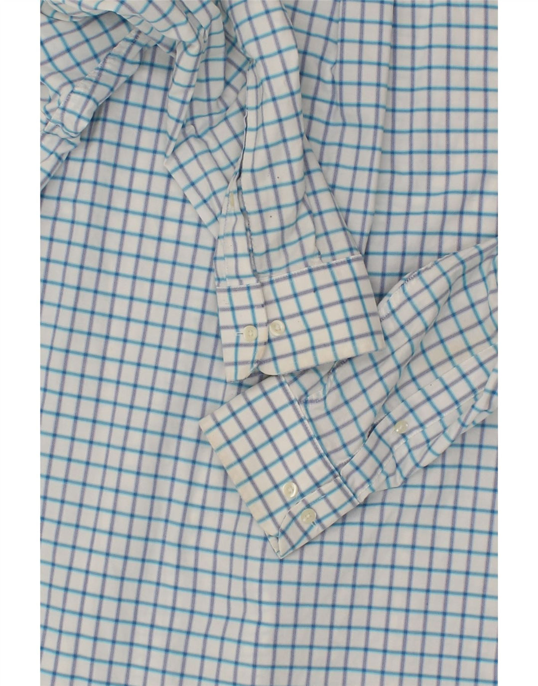 CHAPS Mens Classic Fit Shirt  Size 16 16 1/2 Large Blue Check Cotton Vintage Chaps and Second-Hand Chaps from Messina Hembry 