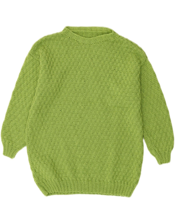 Sweter damski VINTAGE z okrągłym dekoltem UK 16, duży zielony