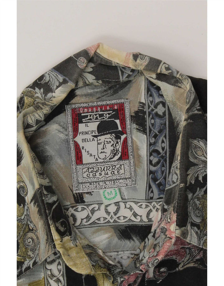 Koszula męska w stylu vintage, średnia wielobarwna patchworkowa
